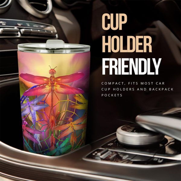 Dream Catcher Dragonfly Car Tumbler Cup Custom Dragonfly Car Accessories