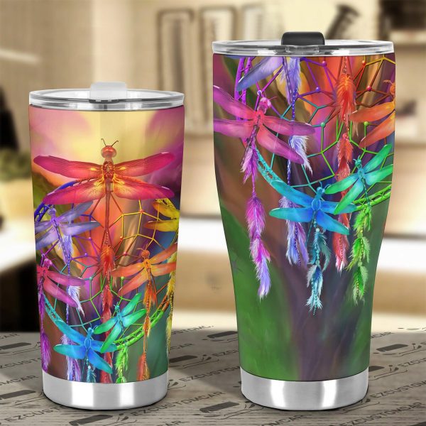 dream catcher dragonfly car tumbler cup custom dragonfly car accessories klrcw