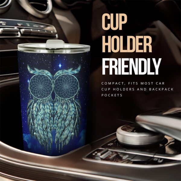 Dream Catcher Owl Car Tumbler Cup Custom Owl Car Accessories