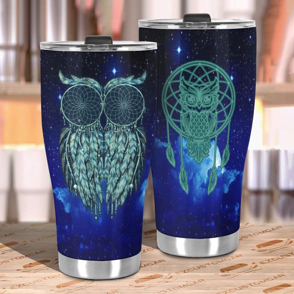 dream catcher owl car tumbler cup custom owl car accessories z1if5