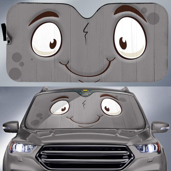 easy face cartoon eyes car windshield sun shade a6ne0
