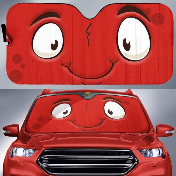 easy face cartoon eyes car windshield sun shade cvtpu
