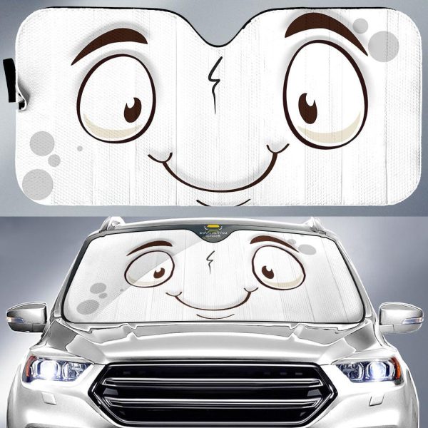 easy face cartoon eyes car windshield sun shade pjj1f
