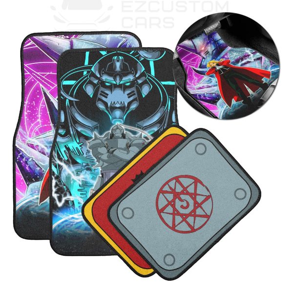 edward elric x alphonse elric car floor mats fullmetal alchemist anime custom car accessories t4hld