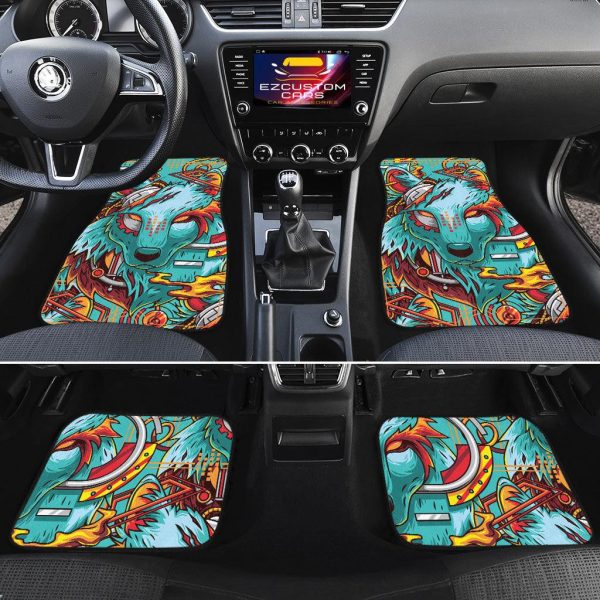 electric wolf car floor mats custom animal car accessories kv1wz
