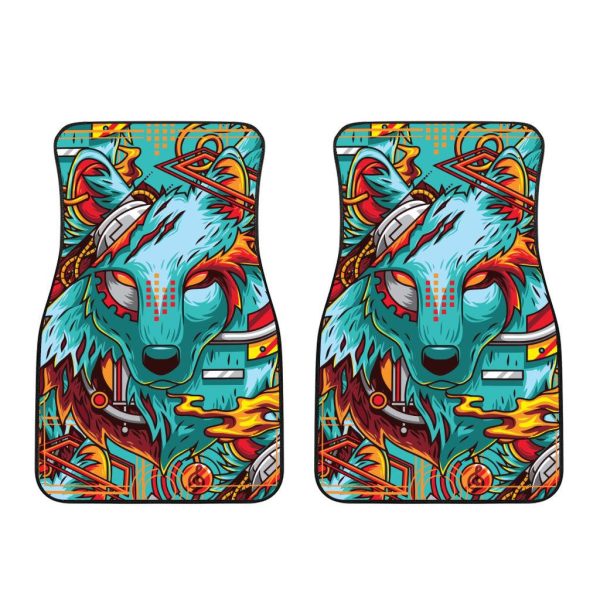 electric wolf car floor mats custom animal car accessories tk6gm