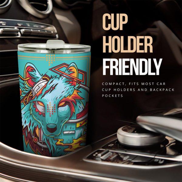 Electric Wolf Car Tumbler Cup Custom Animal Car Accessories