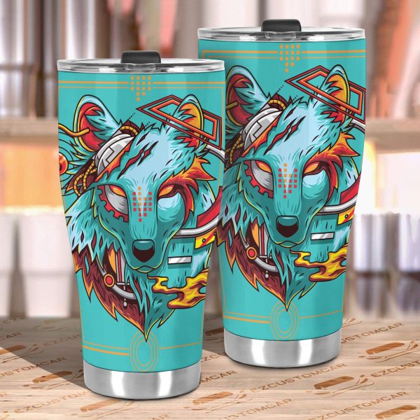 electric wolf car tumbler cup custom animal car accessories zfxhq