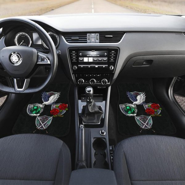 emblems attack on titans in black theme car floor mats 4v7od