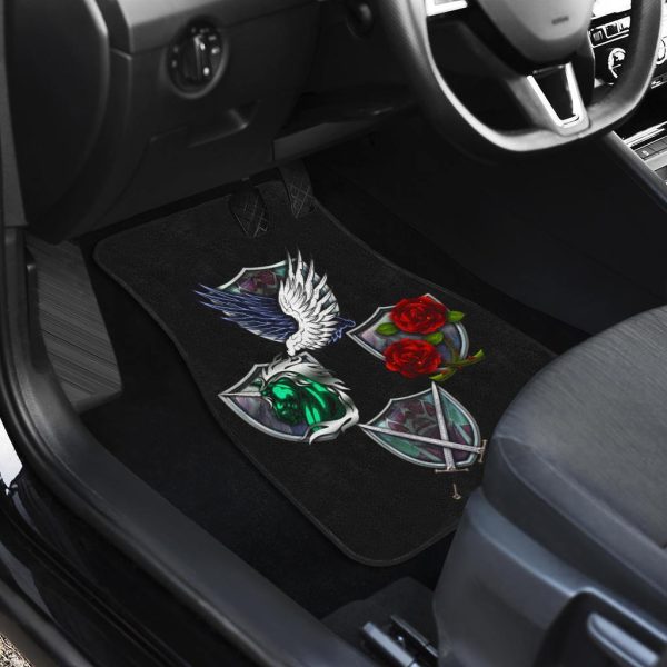 emblems attack on titans in black theme car floor mats ycbyh