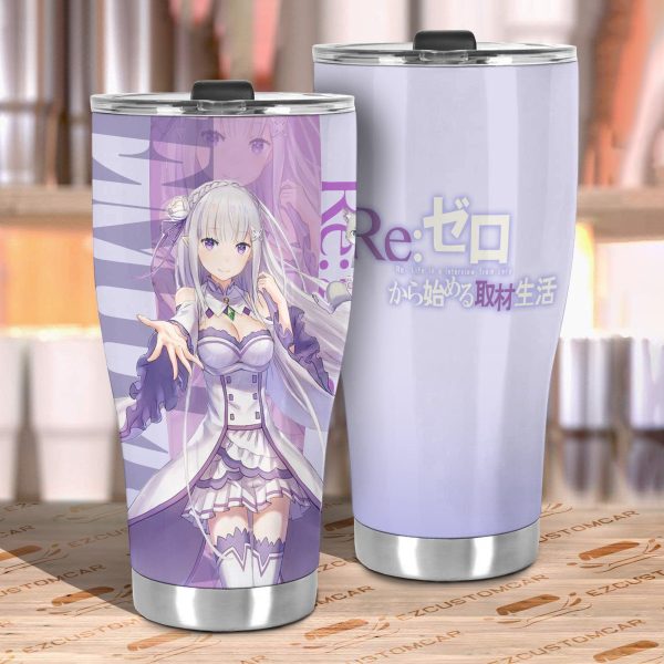 emilia re zero car tumbler cup custom anime rezero car accessories witsy
