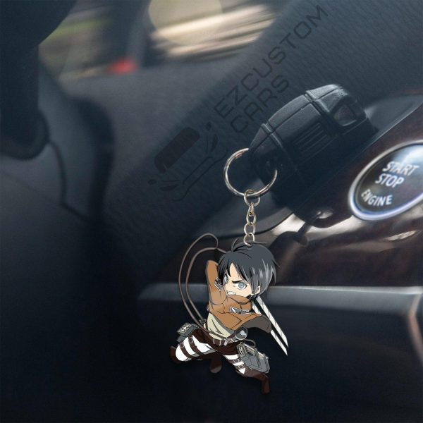 eren jaeger keychains attack on titan y8j7n