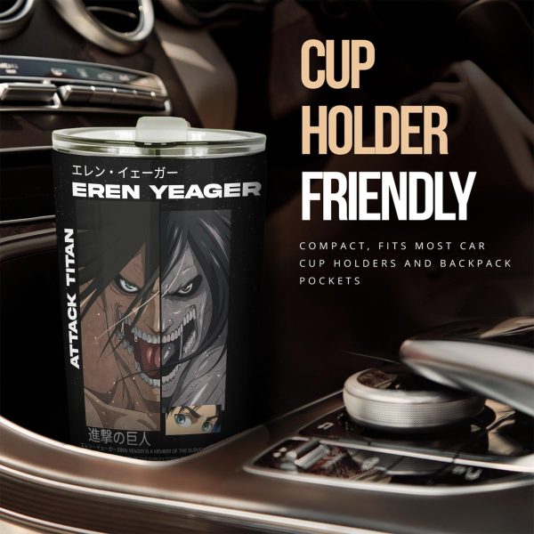 eren yeager car tumbler cup attack on titan hukny