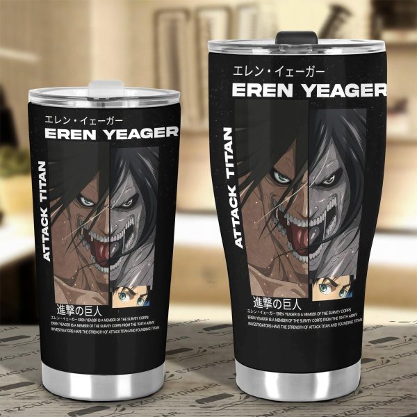 eren yeager car tumbler cup attack on titan hzw3a