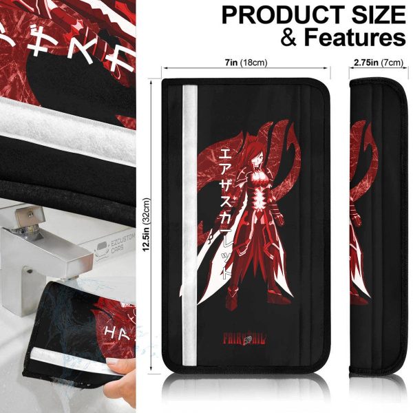 erza s carlet fairy tail seat belt covers custom anime car accessories christmas gifts qma8t