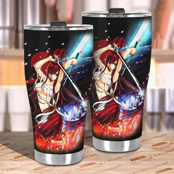 fairy tail erza scarlet car tumblers cup anime car accessories jfuoc