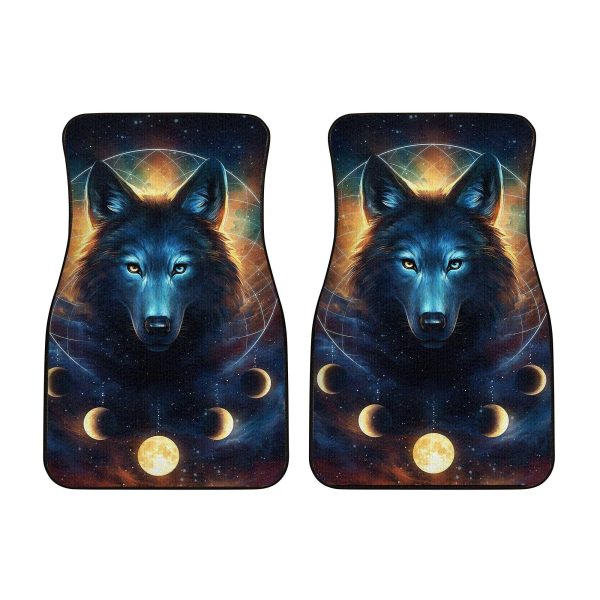 fantasy wolf moon dreamcatcher galaxy car floor mats 7gidp