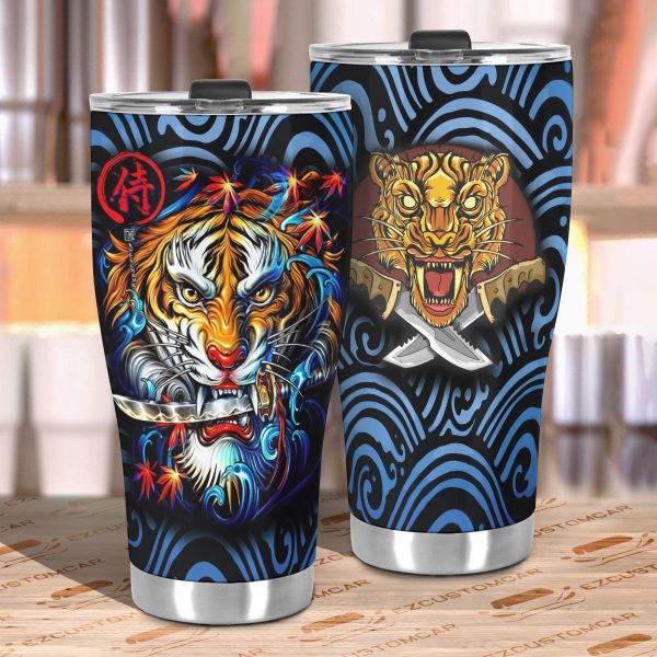 fight tiger car tumbler cup custom tiger car accessories qrkmv