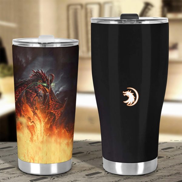 fire dragon car tumbler cup custom dragon car accessories koqx3