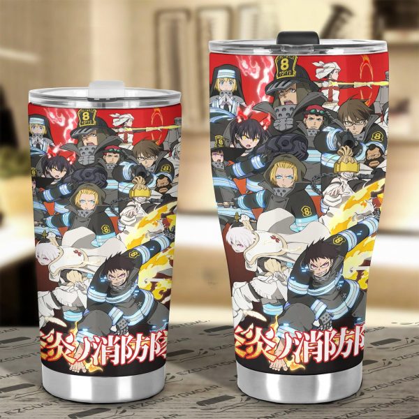 fire force all characters car tumbler cup anime car accessories 77jmu