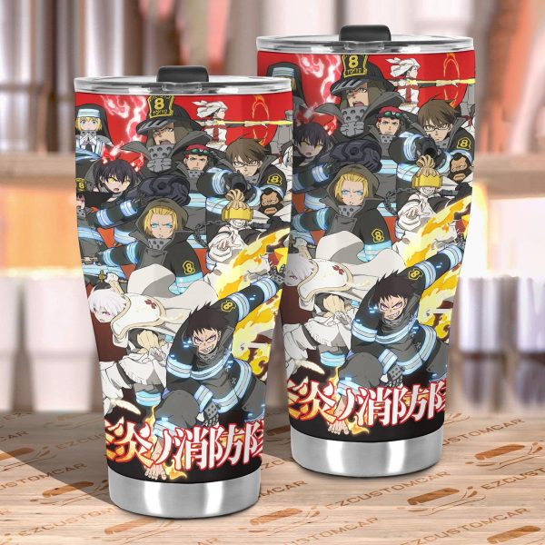 fire force all characters car tumbler cup anime car accessories wb7j3