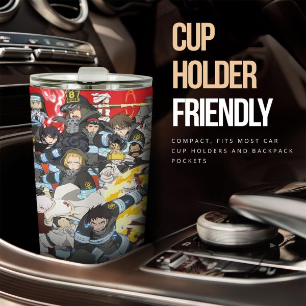 fire force all characters car tumbler cup anime car accessories y34kl