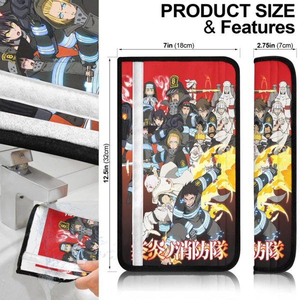 fire force all characters seat belt covers anime car accessories 3hkrh