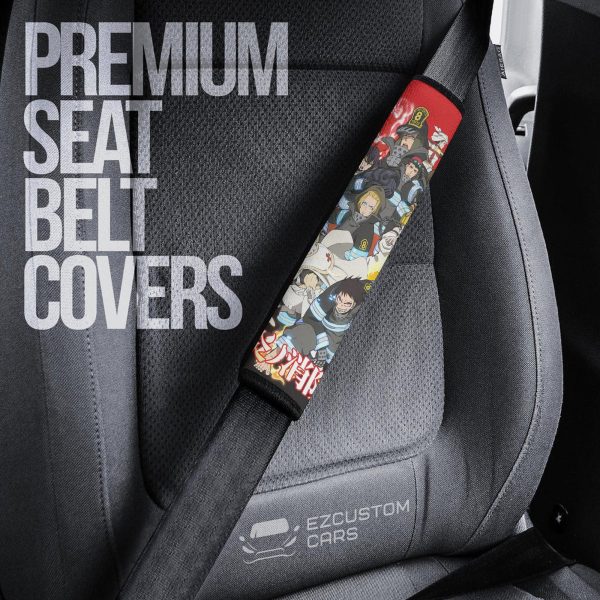 fire force all characters seat belt covers anime car accessories mx8es