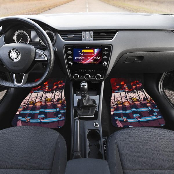 fire force car floor mats anime car accessories 4p0o4