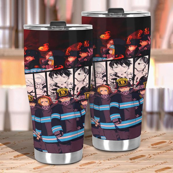 fire force car tumbler cup anime car accessories 9wfnz