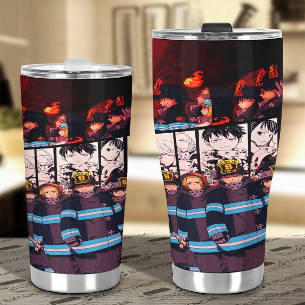 fire force car tumbler cup anime car accessories edb2h