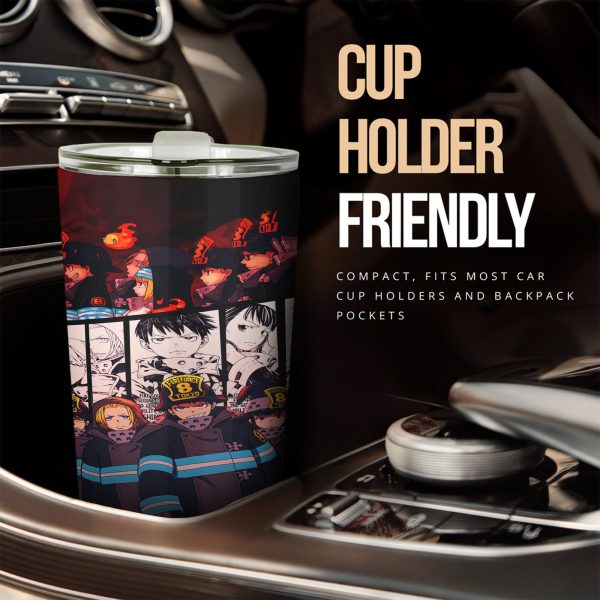 fire force car tumbler cup anime car accessories oiden