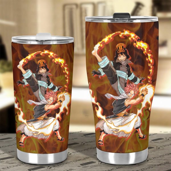 fire force x fairy tail car tumbler cup anime car accessories b1y8b