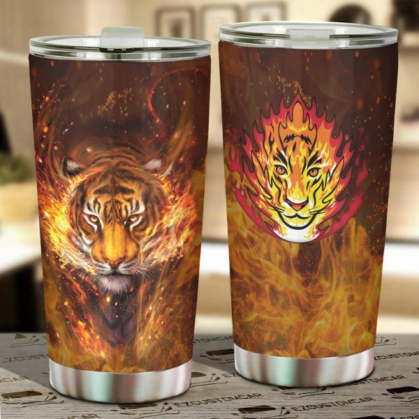 Hidden Tiger Car Tumbler Cup Custom Tiger Car Accessories