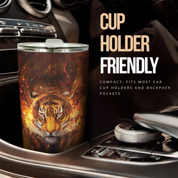 fire tiger car tumbler cup custom tiger car accessories znepa