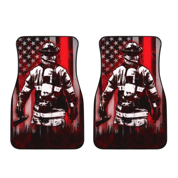 Firefighter Car Accessories Custom Car Floor Mats American Flag Firefighter