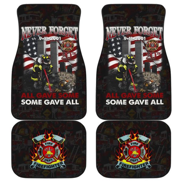 Firefighter Car Accessories Custom Car Floor Mats Firefighter 343 Never Forgotten