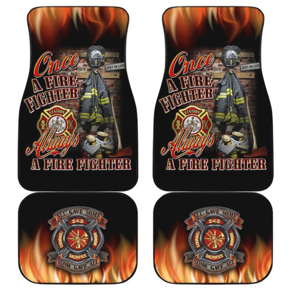 Firefighter Car Accessories Custom Car Floor Mats Firefighter 343 Never Forgotten