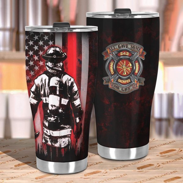 firefighter car accessories custom car tumblers cup american flag firefighter a5hmh