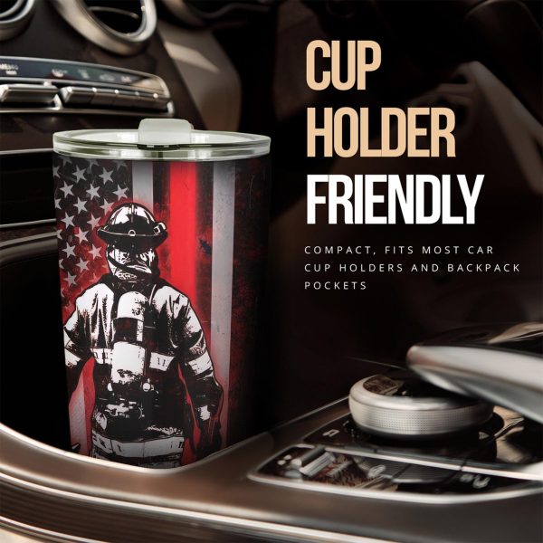firefighter car accessories custom car tumblers cup american flag firefighter acf2m
