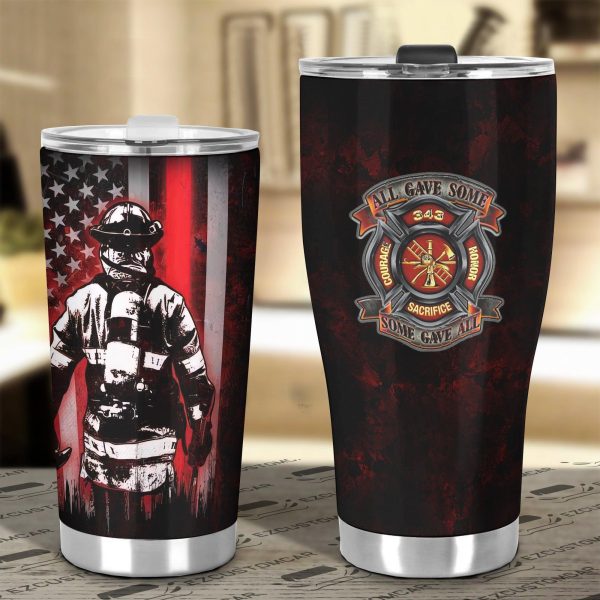 firefighter car accessories custom car tumblers cup american flag firefighter rv0wd