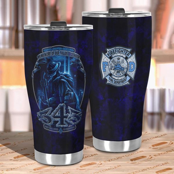 firefighter car accessories custom car tumblers cup firefighter 343 never forgotten pcfqe