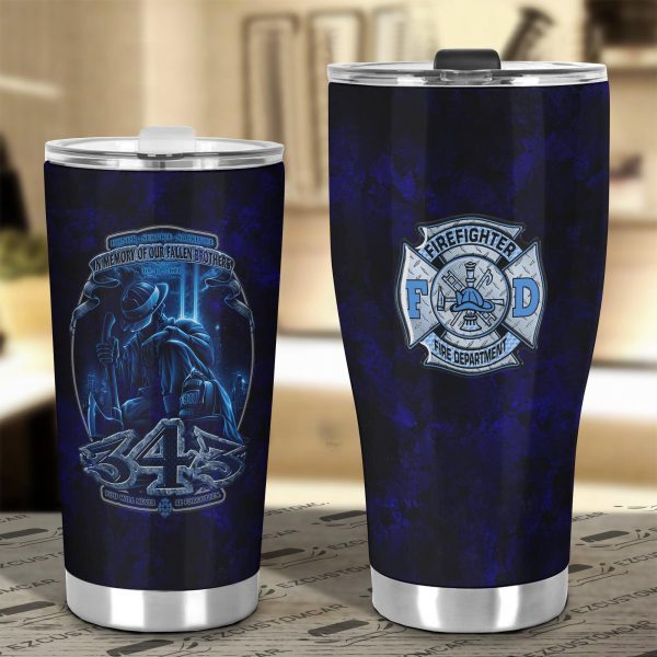 firefighter car accessories custom car tumblers cup firefighter 343 never forgotten zqg83