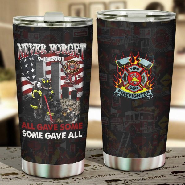 Firefighter Car Accessories Custom Car Tumblers Cup Firefighter 343 Never Forgotten