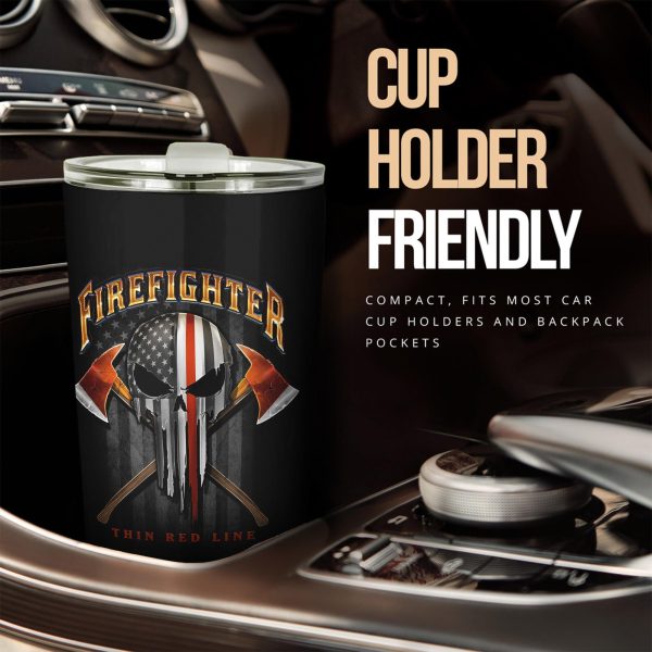 firefighter car accessories custom car tumblers cup firefighter thin red line e8btm