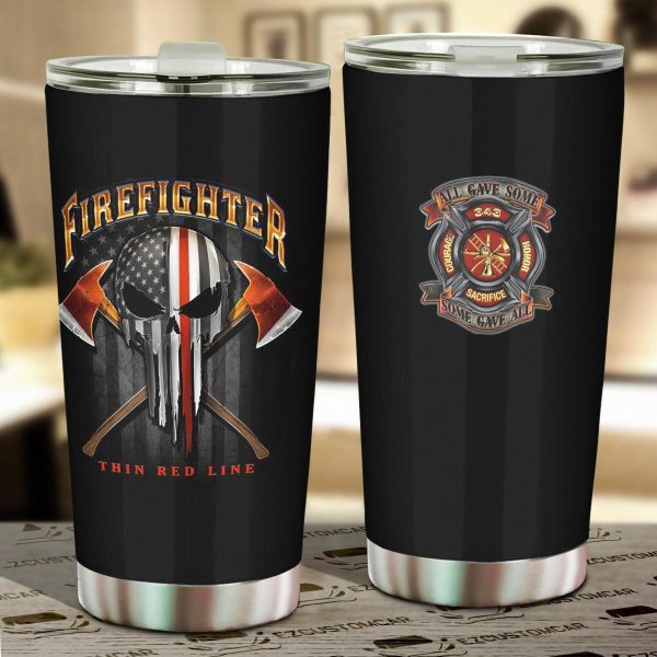 Firefighter Car Accessories Custom Car Tumblers Cup American Flag Firefighter