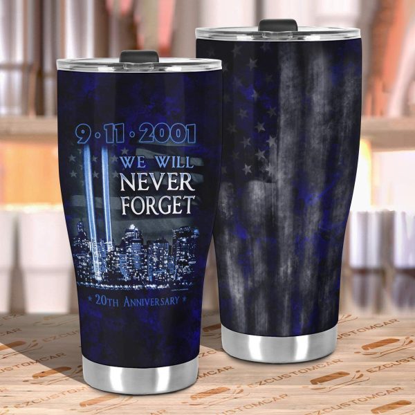 flag american car accessories custom car tumblers cup 9 11 2001 we will never forget 34ly8