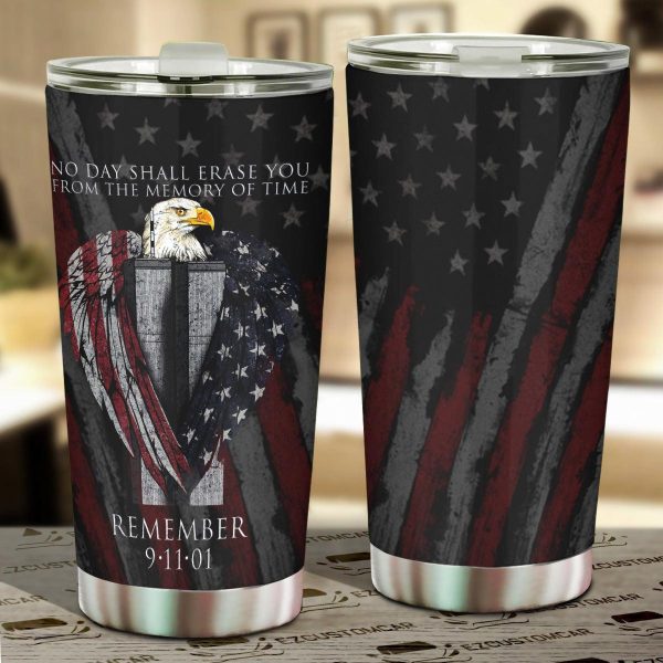 Flag American Car Accessories Custom Car Tumblers Cup 9-11-2001 We Will Never Forget