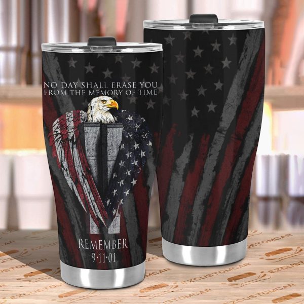 flag american car accessories custom car tumblers cup 911 no day shall erase you hkkbz