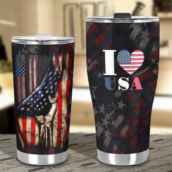 flag american car accessories custom car tumblers cup i love usa ynyne